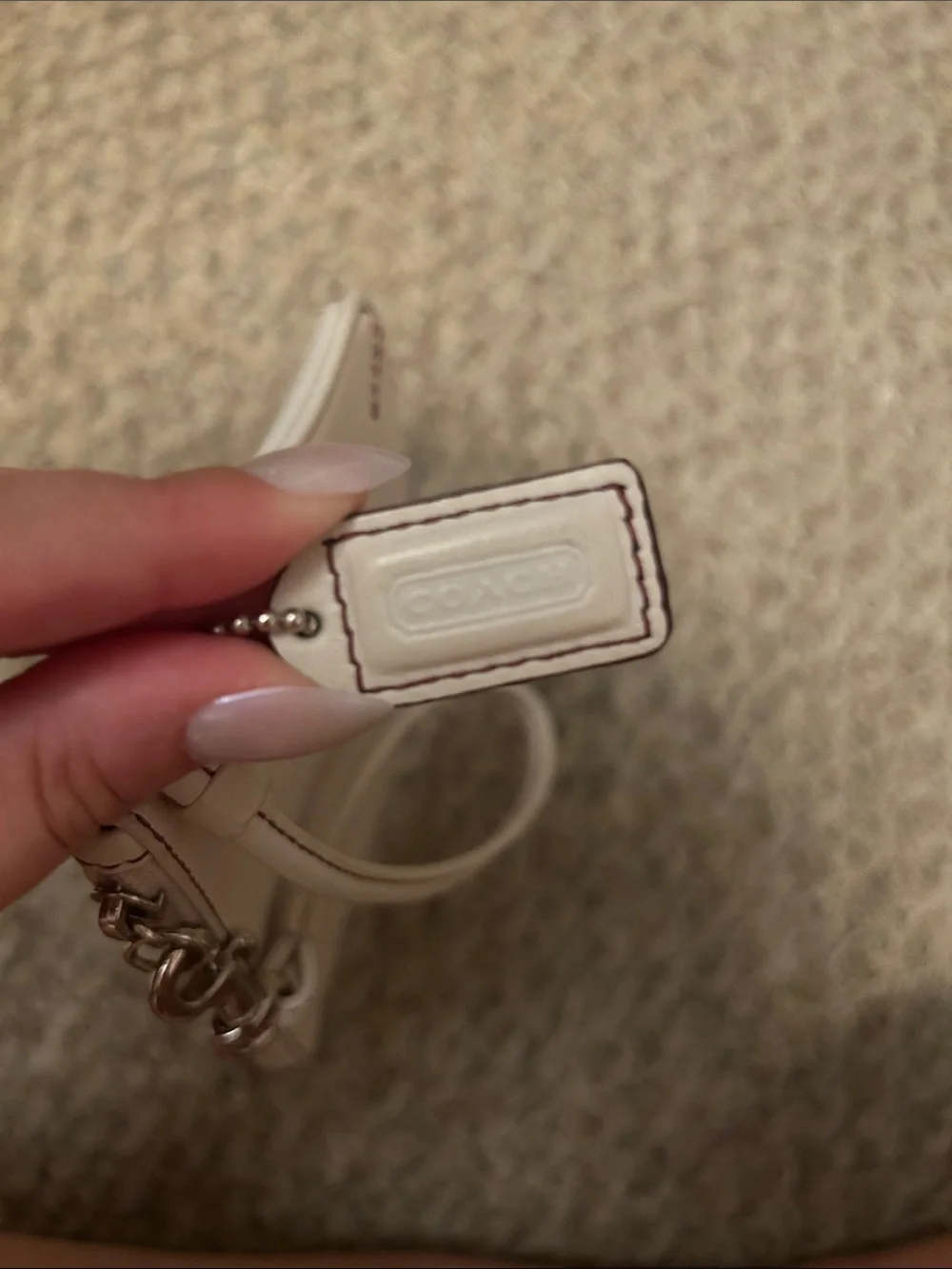 Vintage White Leather Coach Wristlet - Picture 3 of 5